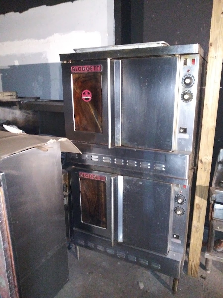 Double-stack Blodgett commercial convection ovens in the warehouse